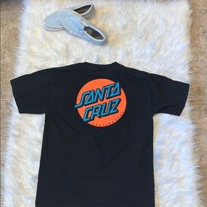 Santa Cruz Short Sleeve Black Tee with Logo